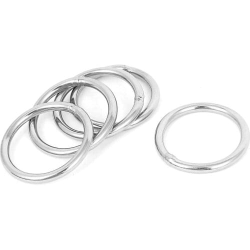 Hot 30mm x 3mm Stainless Steel Webbing Strapping Welded O Rings 5 Pcs