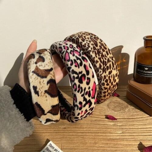 Creative Retro Party Leopard Print Headband Europe America Cross Border New Animal Print Headband Personality Hair Band