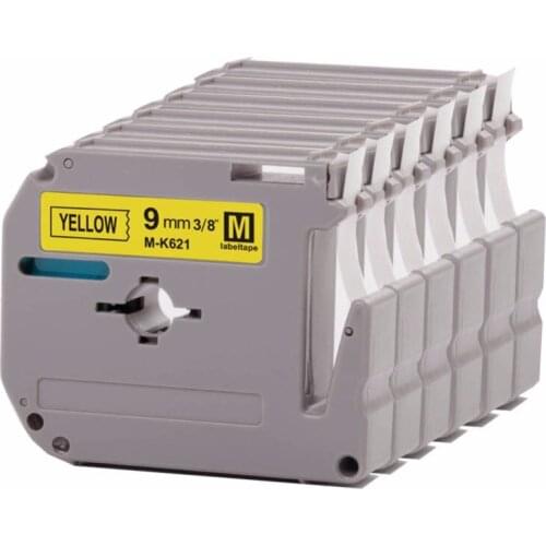 30pcs/lot Compatible for Brother Printer Ribbon Tape MK621 MK-621 mk 621 Black on Yellow