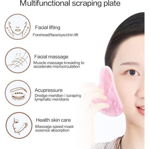 Natural Jade Gua sha Stone Board Massage Rose Quartz Guasha Slimming Face Massager Jade Scrapers Beauty Tool For Neck Back Body