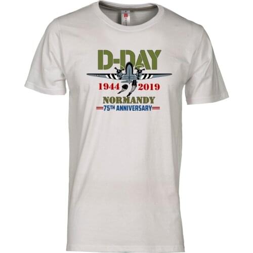 Shirt 75Th Anniversary D-Day Normandy Military T-Shirt MenS White 2019 Newest MenS Funny Summer Cross Fit Clothing T Shirts