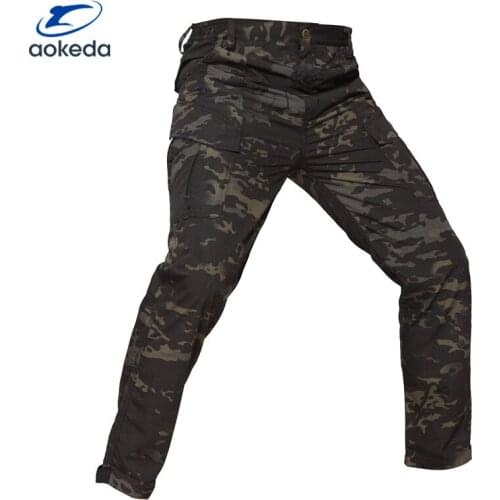 Mens Camouflage Tactical Assault Pants Waterproof and Wearable Overalls Outdoor Sports Running Mountaineering Pants