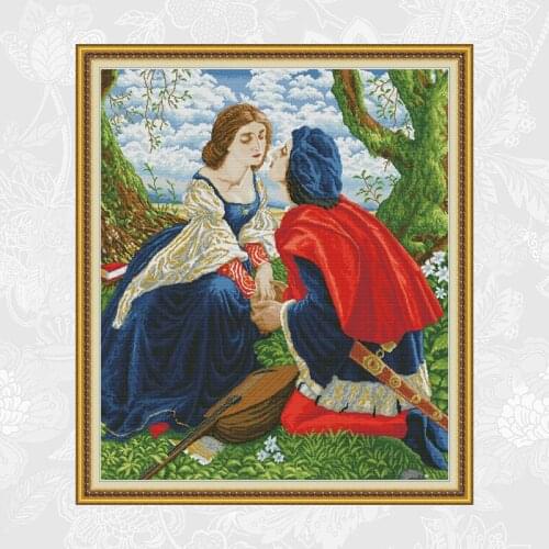 Lovers Cross Stitch kits, Counted Canvas Embroidery Printed Fabric Needlework Sets, DIY Handmade Cross-stitch Wholesale Crafts