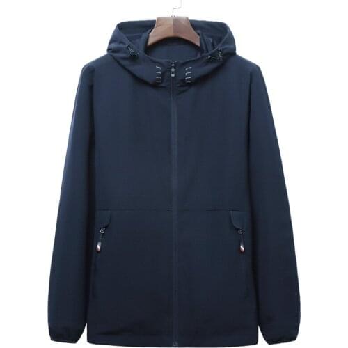 2020 new plus size 8XL 7XL 6XL 5XL Spring Autumn Hooded Jacket Men Casual Loose Windbreaker Jacket Male Outwear Zipper Thin Coat