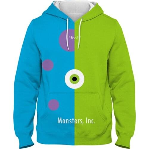 3D Printed New Hoodies Disney Monsters Inc Men Women Children Streetwear Sweatshirts Boy Girl Pullover Long Sleeve Casual Tops