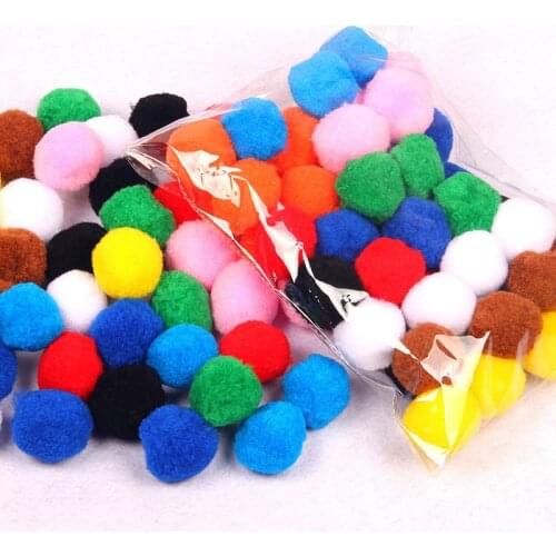 40/100/200 Pcs Mixed Color Animals Puzzles IQ Training Educational Toys Pompom Fluffy Plush Adult Kids DIY Assembling Handcraft