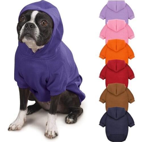 Solid Dog Hoodies Pet Clothes for Small Dogs Puppy Coat Jackets Sweatshirt for Chihuahua Doggie Cat Costume Cotton Pet Outfits