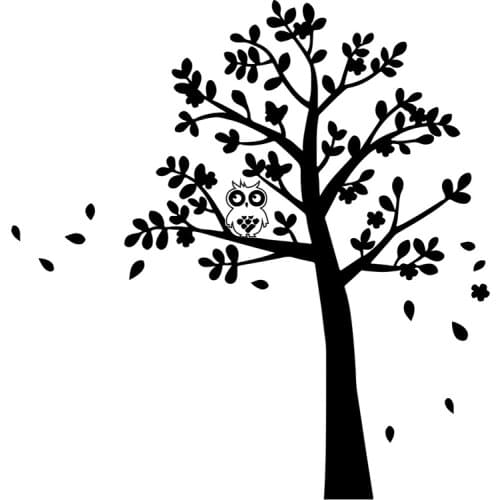 Huge White Tree Owl Wall Stickers xlarge size Decor vinyl Decal Removable Nursery Kids Baby Room Decorative Stickers 130x180cm