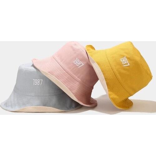 2021 Fashionable Bucket Hat Winter Womens Autumn Hat Headwear for Women Mens Panama Hat Adjustable Rope Double-sided Panama