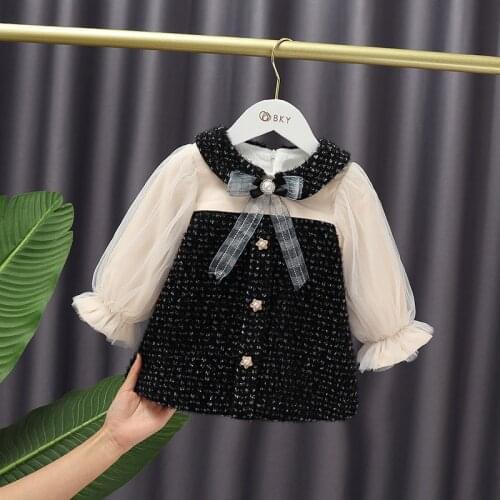 2020 new spring autumn/winter Girls Kids Boys Patchwork dress comfortable cute baby Clothes Children Clothing