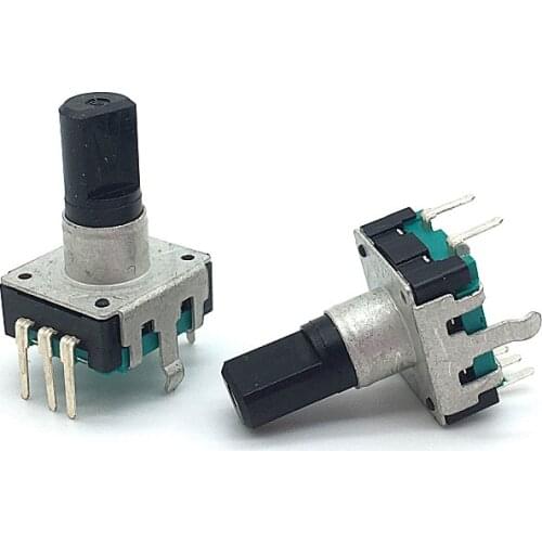 5pcs/lot 360 Degree Rotary Encoder EC12 RE12 Audio Encoder Coding 5Pin 24 Position With Push Button Switch Handle Length 15MM