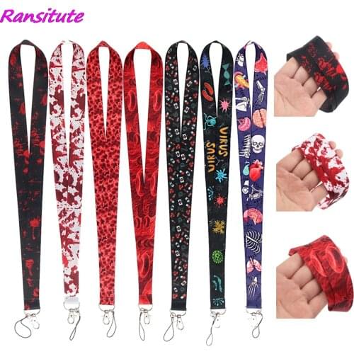 Ransitute R1748 Bloodstain Medical Theme For Doctors And Nurses Lanyards ID Badge Holder Mobile Phone Straps Badge Key Holder