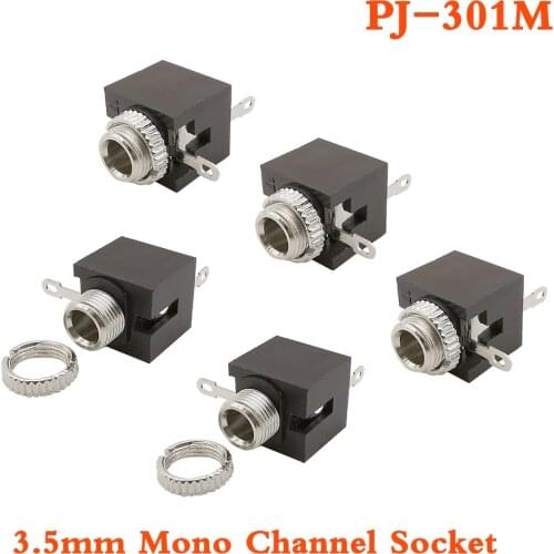 2/5/10Pcs PJ-301M Headset Socket 3.5mm 3 Pin Female Jack Mono Audio Connector PJ-301M 3 P Headphone Jack Socket Mono Channel