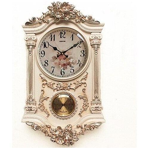 Crafts Arts Home decoration The new European garden art clock watch room quiet fashion watch personality quartz wall clock