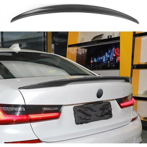 Use For BMW 3 Series G20 Spoiler 2020 Year Sedan Black Real Carbon Fiber Rear Wing P Style Sport Accessories Body Kit