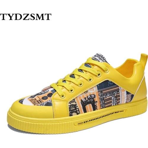TYDZSMT Women Shoes 2021 Fashion Graffiti PU Flat with Sneakers Spring/Autumn Casual Women Shoes Plus Size Colorful White Shoes