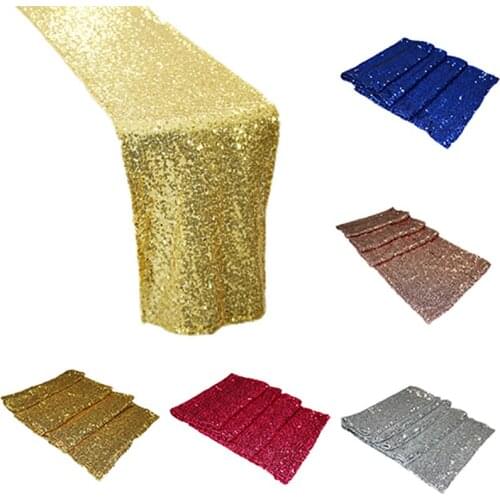 1Pcs 30cm*120cm Sequin Table Runner Multifunctional Polyester Fiber Table Cloth Household Wedding Decor Party Decor