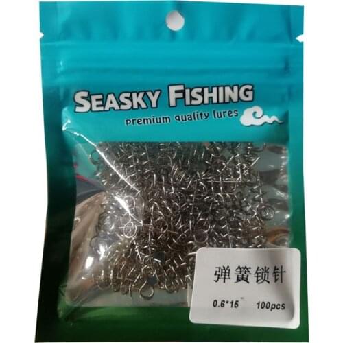 100pcs/lot Soft Bait Spring 1.5cm Assist Lock Pin Crank Hook & Soft Bait Connect Fixed Latch Pin Fishing Tackle Accessory J043