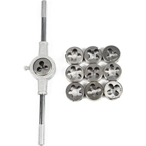 11Pcs M3-M12 Metric Die Wrench Set Hand Tapping Kit Screw Die Thread Die Set