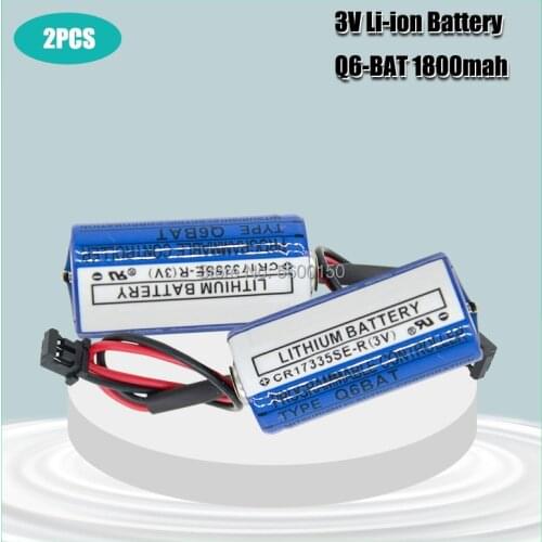 2PCS New Original CR17335SE-R(3V) CR17335SE-R CR17335 Q6BAT CNC 3V PLC Lithium Battery Batteries with Plugs