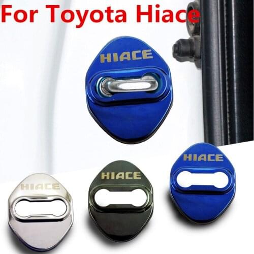 FLYJ 2PCS Car Door Lock Buckle cover car accessories interior Door Lock cover protector Buckle For Toyota Hiace Car sticker