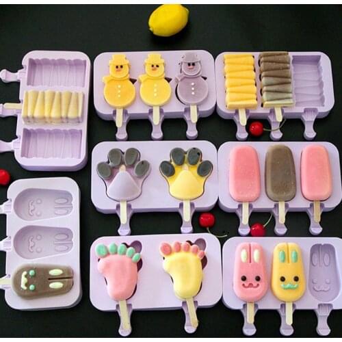 2021 NEW Diamond Love Heart Silicone Ice Cream Molds With Lid Wedding Dessert Freezer Fruit Popsicle Molds DIY Ice Cubes Maker