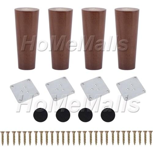 4pcs Solid Wood Furniture Legs Straight Feet As Replacement for Sofa Bed Couch Table Cabinet Wooden Legs Furniture Hardware
