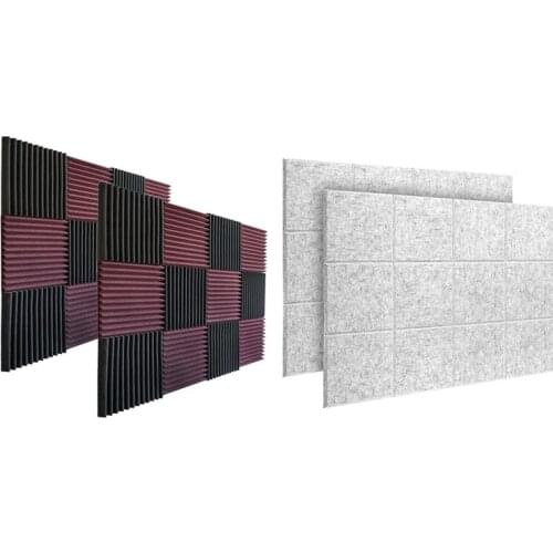 48 Pcs Acoustic Panels,Sound Proof Padding,Soundproofing Foam,Acoustic Treatment,30X30X0.9Cm & 30X30X2.5Cm