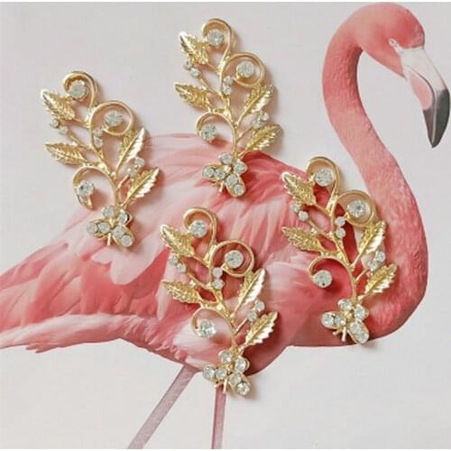 5Pcs/Lot Leaf Alloy Branches Button For Girl Hair Bag Shoe Phone Shell Diy Clothing Decoration Jewelry Accessories