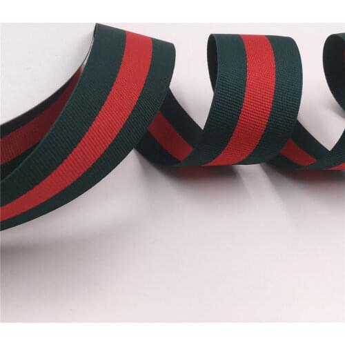 Red Green Grosgrain Striped Ribbon Trim for DIY Hairbow Accessories Gift Package Cake Wrap,Tree Decoration 50Yards Roll