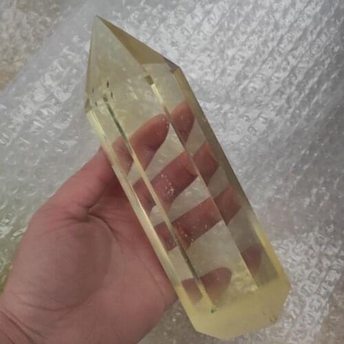 800-1000g 1pcs yellow Melting stone quartz obelisk crystal wand point reiki healing