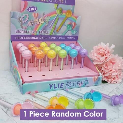2 in 1 Lollipop Lip balm Lip gloss Moisturizer Liquid Lipstick Sexy Magic Lip Gloss Waterproof Long Lasting Lip Tint Cosmetic