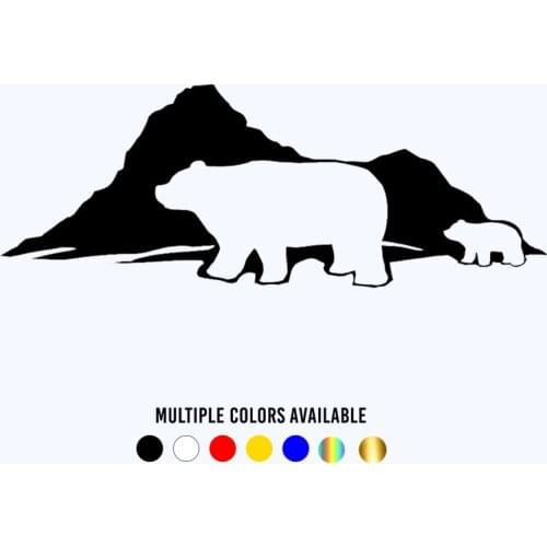 CK3107#25*9cm Polar Bear Mom and Baby reflective funny car sticker vinyl decal silver/black car auto stickers for bumper