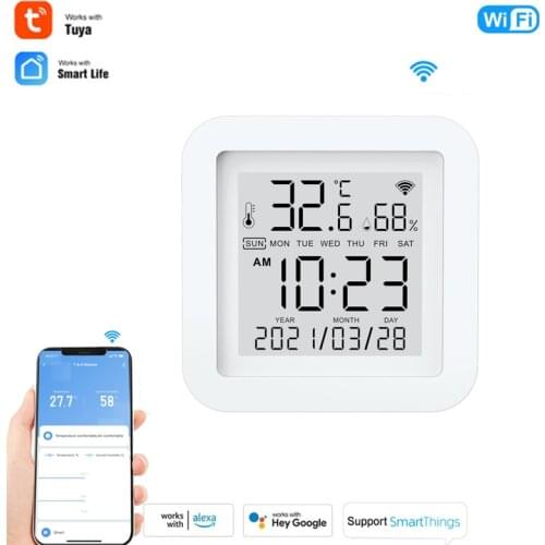 Smart Life/TUYA WIFI Digital LCD Temperature Sensor Humidity Meter Thermometer Room Hygrometer Thermometer Gauge Weather Station