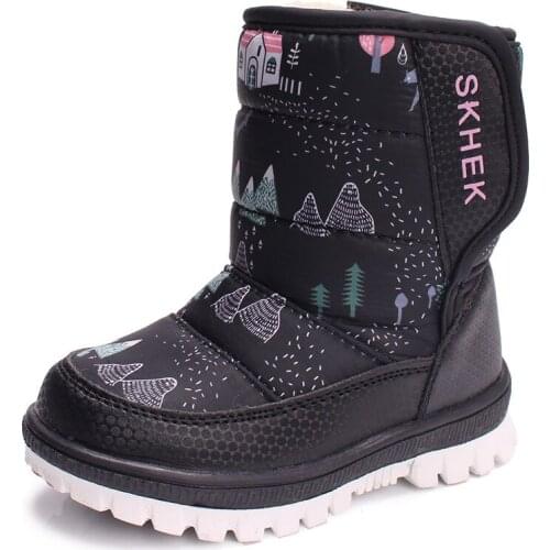 Children Snow Boots Girls Shoes Winter Boots Fashion Plush Kids Shoes Water-Proof Students Sneakers Children Boots Toddler