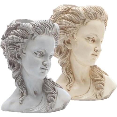 Resin Craft Face Sculpture Flower Pot Succulent Pots Indoor Outdoor Decor