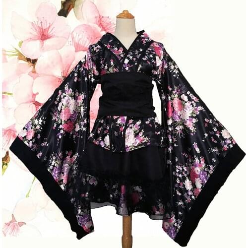 Kimono tradicional floral bowknot vintage seda yukata vestido feminino sexy curto kimonos sakura anime cosplay traje