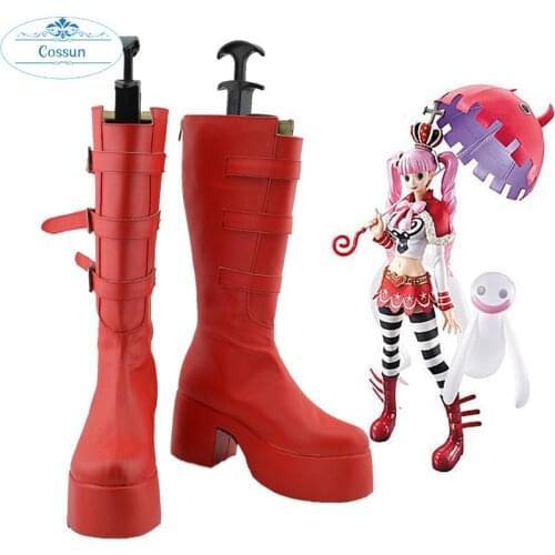 Anime Perona Red Boots cosplay shoes Custom-Made