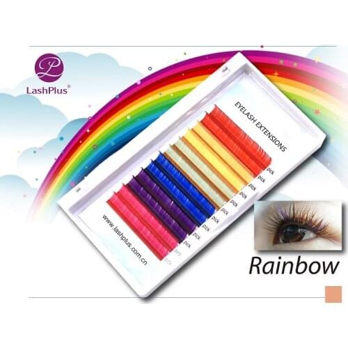 LASHPLUS Mix Color and Volume Eyelashes Maquiagem Make Up High Quality Soft Natural Rainbow Eyelash Cilios Multicolors Mix