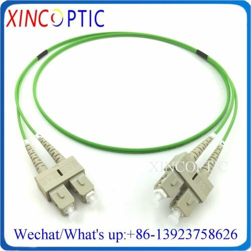 LC ST FC SC MM Duplex OM5 2.0mm 30M Lime Green Color PVC Jacket Multimode DX Dual Fiber Optic Patch Cord Jumper Cable Connector