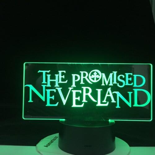 THE PROMISED NEVERLAND LOGO LED ANIME LAMP Led Night Light Touch Colorful Nightlight for Home Decor 16 Colors Remote Control