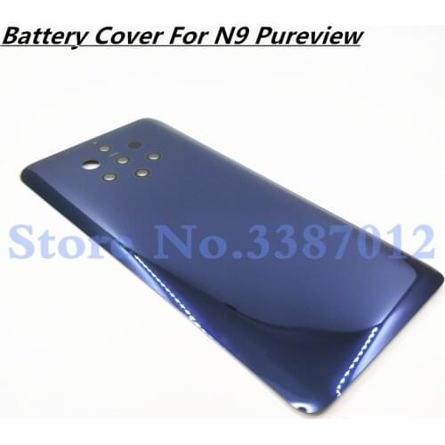 Original Back Glass Panel For Nokia 9 PureView Battery Cover Rear Door Housing Replacement