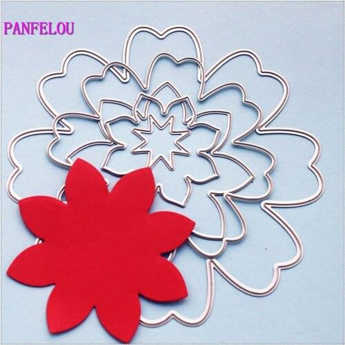 PANFELOU Metal craft Gorgeous big flower paper die cutting dies for Scrapbooking/DIY Easter wedding Halloween cards
