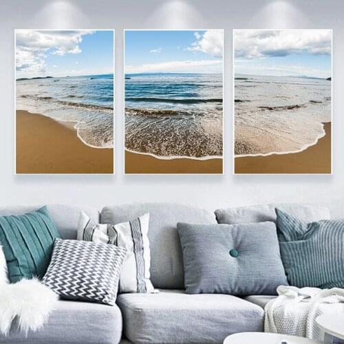 Landscape Landscape Canvas Prints 3 Pieces Beach Pictures for Home Design Frameless Paintings for Interior Home Room Decor