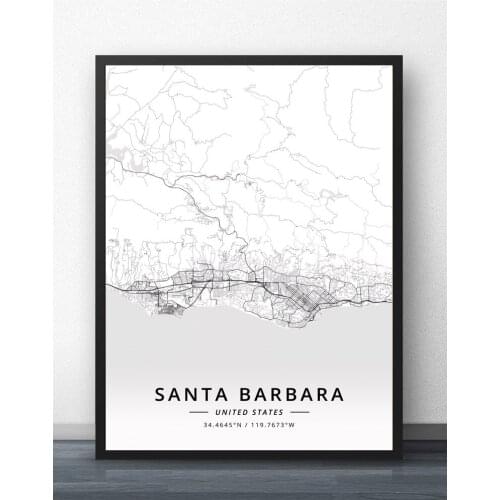 Santa Barbara US Map Poster