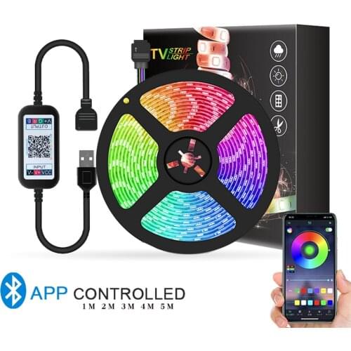 LED Strip Light USB 5050 SMD DC5V Flexible LED Lamp Tape Ribbon Bluetooth 1M 2M 3M 4M 5M TV Desktop Screen BackLight Diode Tape