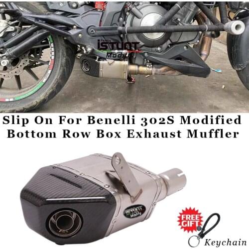 Slip On For Benelli 302S 302s Motorcycle Exhaust System Escape Modified Carbon Fiber Bottom Row Muffler Exhaust