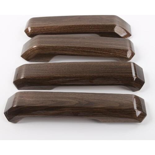 YAQUICKA 4Pcs/set Wood Grain Car Interior Door Handle Grab Cover Trim Styling Sticker For Ford F150 2015+ Car-covers Accessory