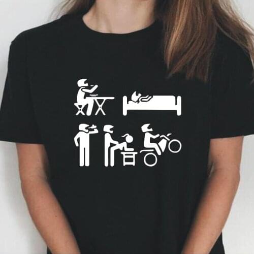 Funny Dirt Bike Rider T Shirt Women Tops Humor Joke Motorcycle Life T-shirts Motobikers Never Take Helmets Off Tee Shirt Femme