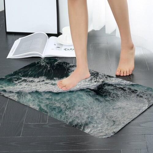 Carpet Doormat Funny Kitchen Entrance Door Mat Anti-slip Floor Rug Bathroom Area Hallway 50x80cm Sea Wave Design